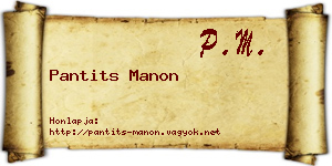Pantits Manon névjegykártya